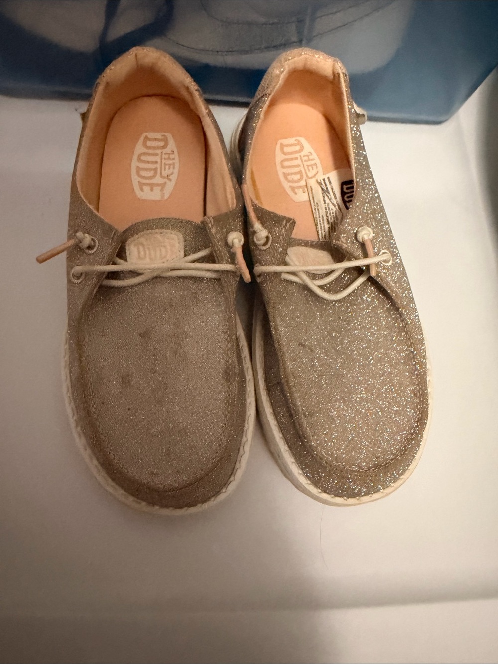 Hey Dude Kids Sparkle Moccasins Silver